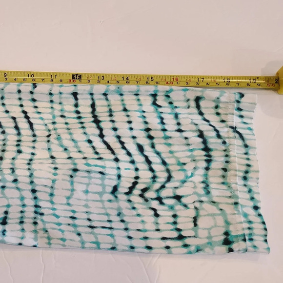 Lafayette 148 New York women's button down shirt stretch sz. 8 white/green/black - Picture 7 of 10